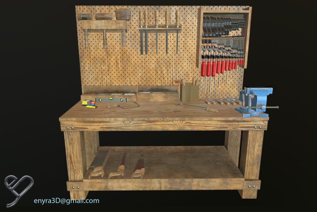 Workshop Tools and Toolboxes Combi Pack - Low Poly - PBR - 3D Model .c4d .max .obj .3ds .fbx .stl .blend 