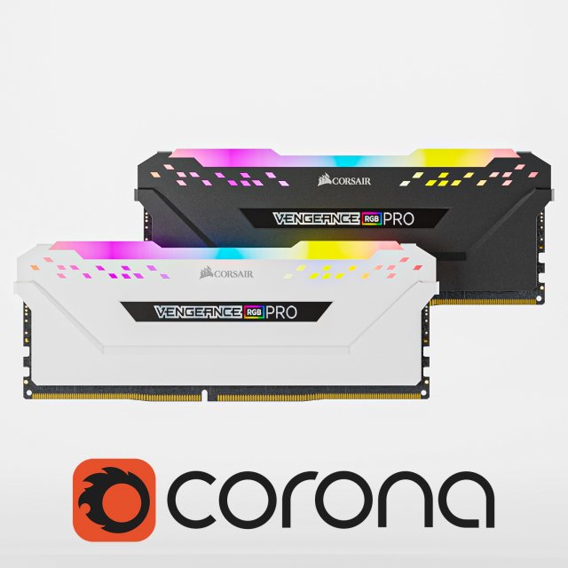 RAM Corsair Vengeance RGB Pro 3D Model .c4d .max .obj .3ds .fbx .stl .blend 