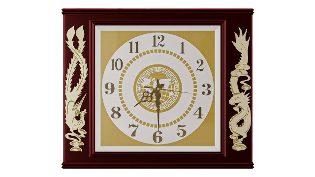 Classic Wooden Clock 3D मॉडल .c4d .max .obj .3ds .fbx .stl .blend