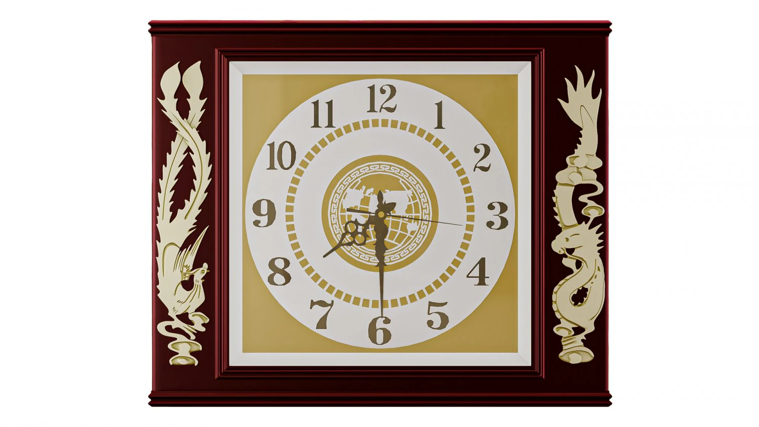 Classic Wooden Clock 3D Model .c4d .max .obj .3ds .fbx .stl .blend 