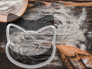 cortador de biscoitos cabe&ccedil;a de gato Modelo de Impressão 3D