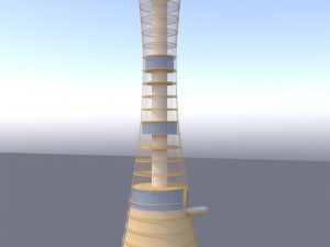 aspire tower in doha qatar 3D 模型