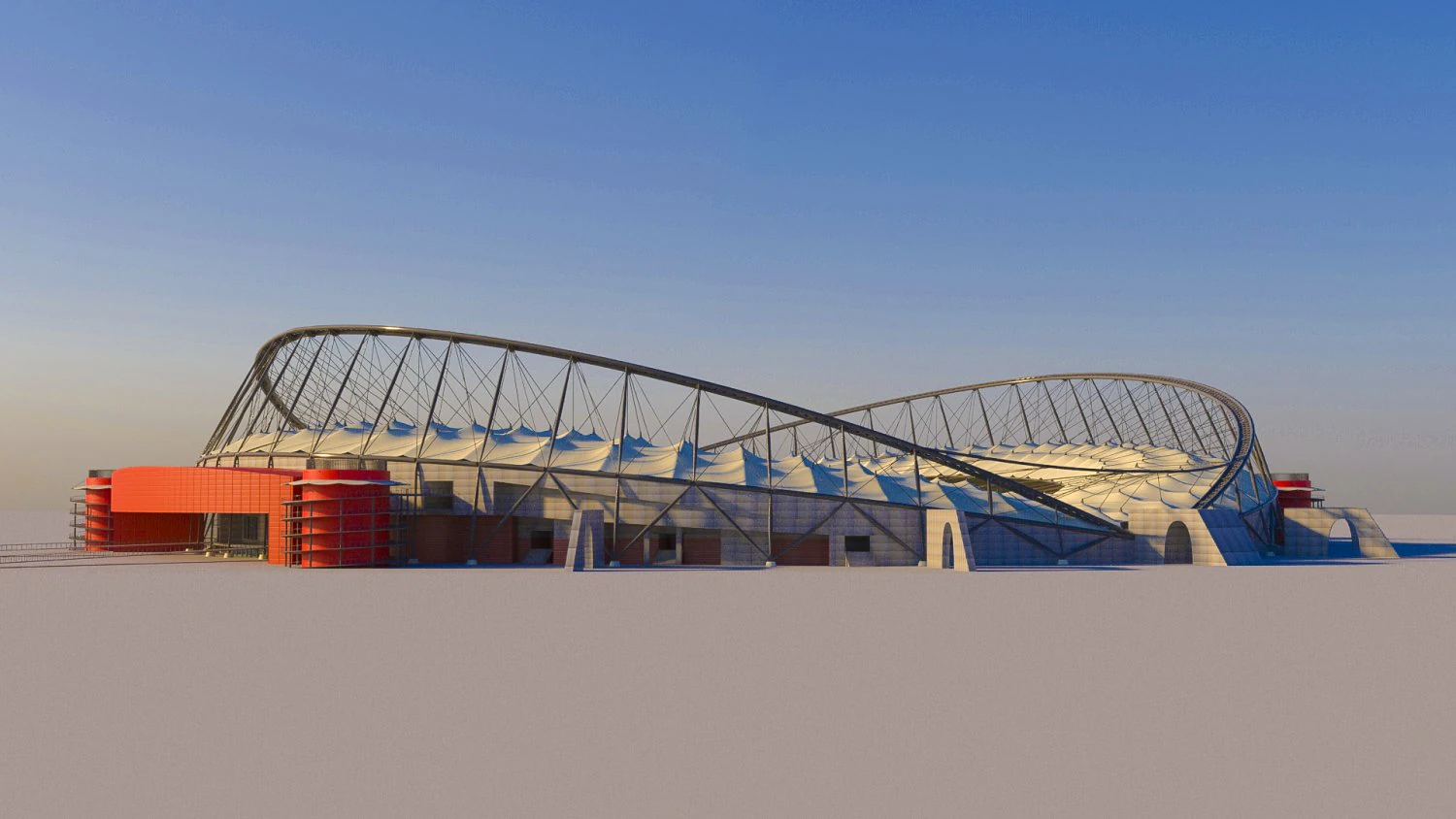 khalifa international stadium in doha qatar 3D Model .c4d .max .obj .3ds .fbx .stl .blend 