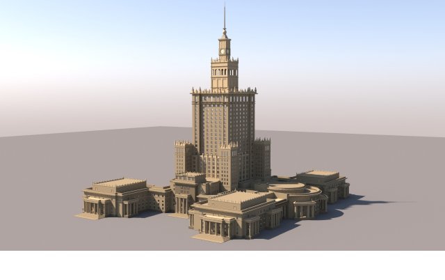 3D Palac Kultury i Nauki Modelo 3D .c4d .max .obj .3ds .fbx .stl .blend 