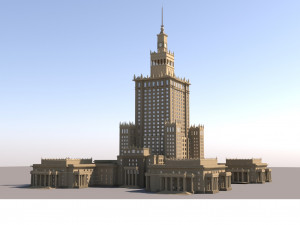 3D Palac Kultury i Nauki Modelo 3D