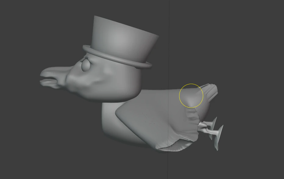 A duck in a top hat 3D Model .c4d .max .obj .3ds .fbx .stl .blend