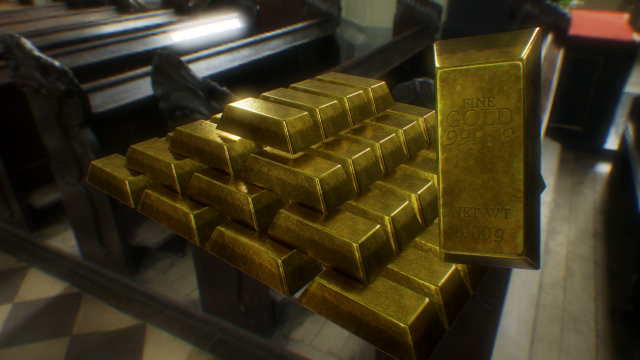 gold bar 3D Model .c4d .max .obj .3ds .fbx .stl .blend