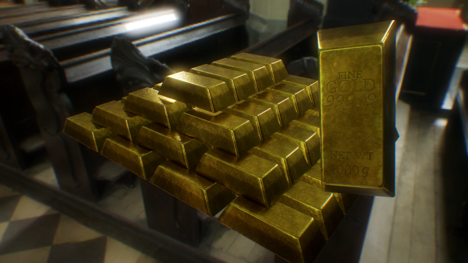gold bar 3D Model .c4d .max .obj .3ds .fbx .stl .blend 