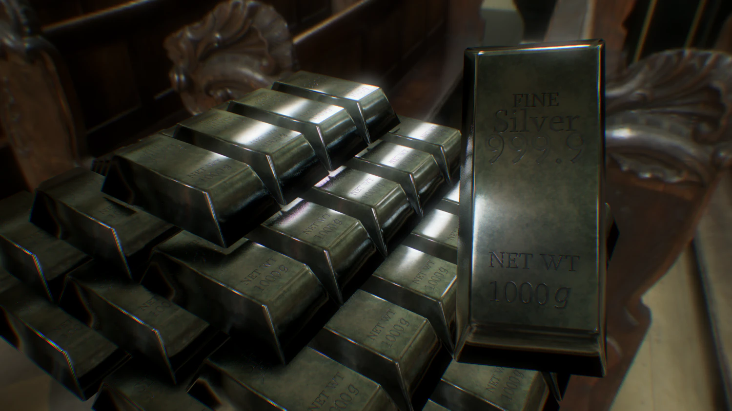 silver bar 3D Model .c4d .max .obj .3ds .fbx .stl .blend 