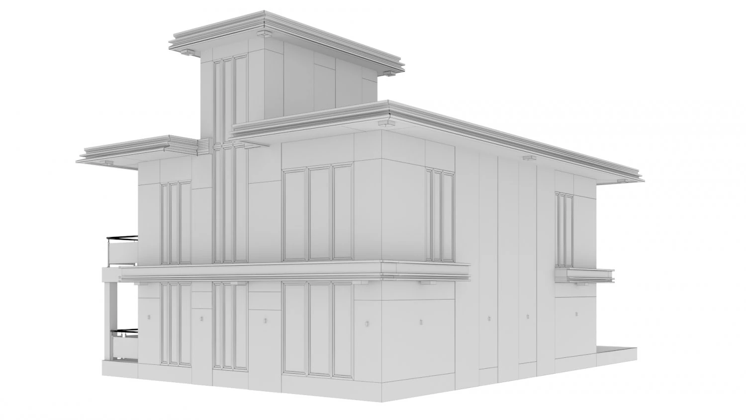 housemodern 3D Model .c4d .max .obj .3ds .fbx .stl .blend 