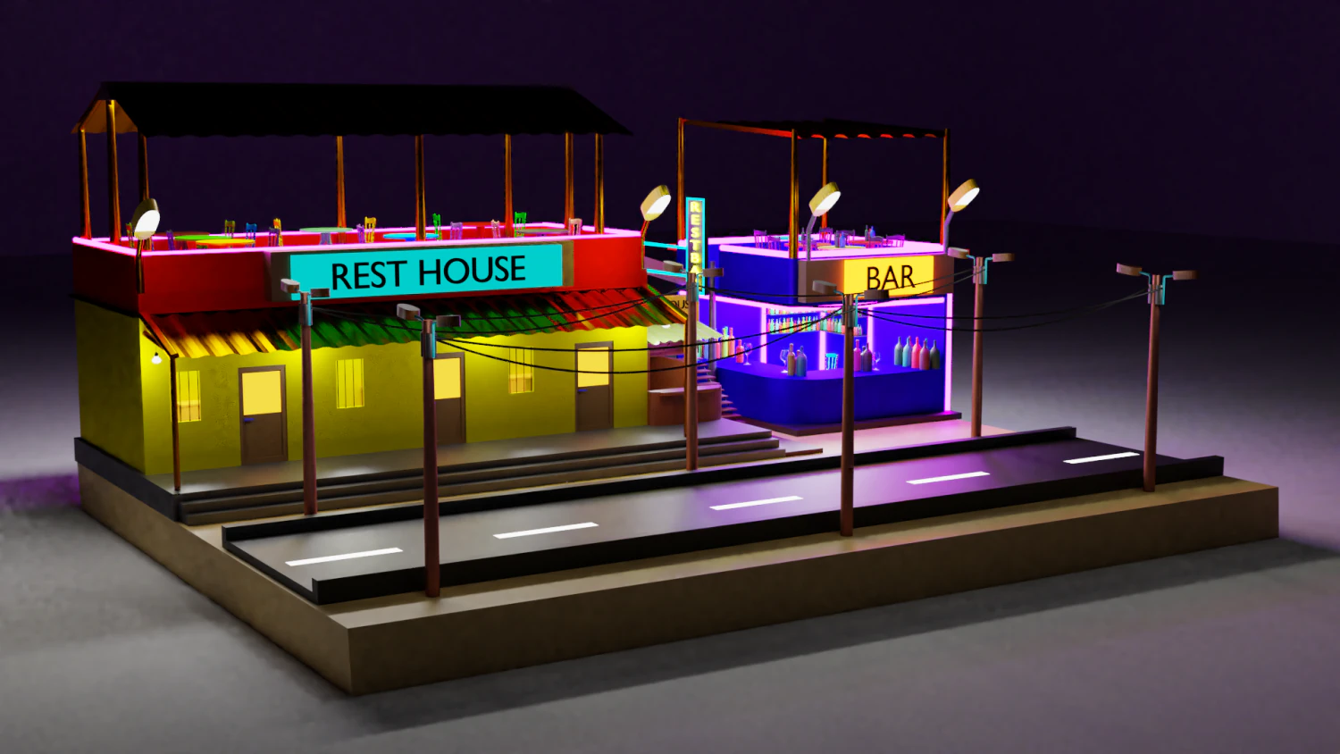 lowpolyhouseroadgameasset 3D Model .c4d .max .obj .3ds .fbx .stl .blend
