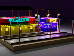 lowpolyhouseroadgameasset 3D Model