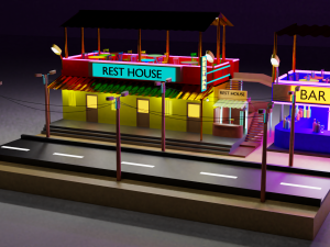 lowpolyhouseroadgameasset 3D Модель