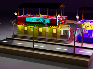 lowpolyhouseroadgameasset 3D Model