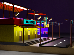 lowpolyhouseroadgameasset 3D Модель