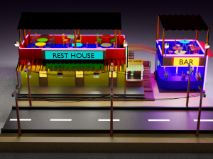 lowpolyhouseroadgameasset 3D Модель