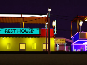 lowpolyhouseroadgameasset 3D Model