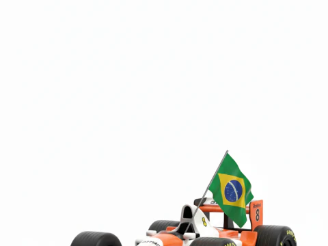 Style 3D caricatura f1 senna bandeira flag 3D Print Model