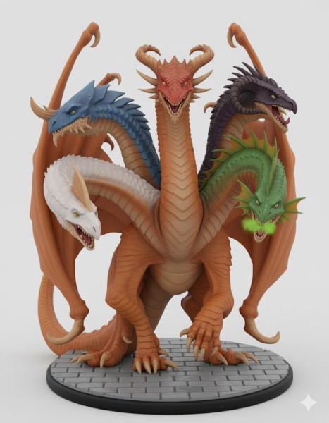 Dragon tiamat caverna dragao dragon 3D Baskı Modeli .c4d .max .obj .3ds .fbx .stl .blend