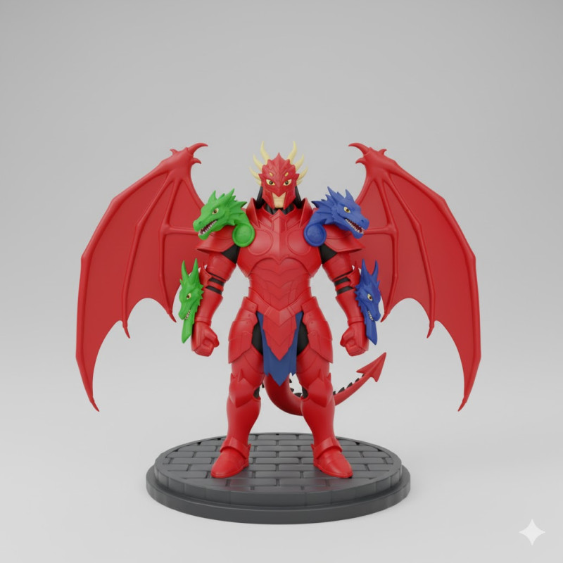 Boneco cav dragao tiamat dragoon 3D Baskı Modeli .c4d .max .obj .3ds .fbx .stl .blend