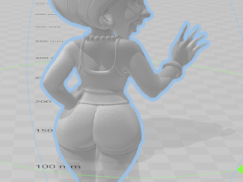 Boneca 3d estyle women manga lolli caricato 3D Print Model