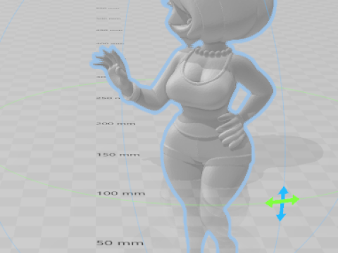 Boneca 3d estyle women manga lolli caricato 3D Print Model