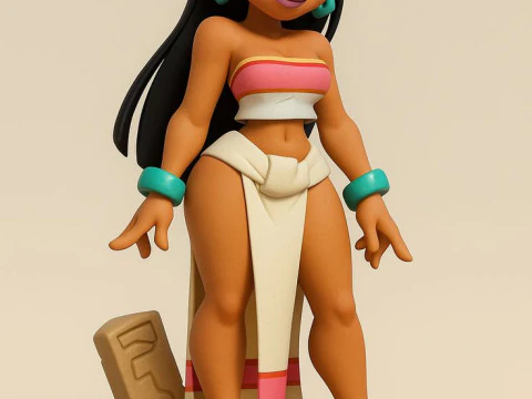 Boneca 3d estyle kadın manga lolli karikat&uuml;r 3D Baskı Modeli