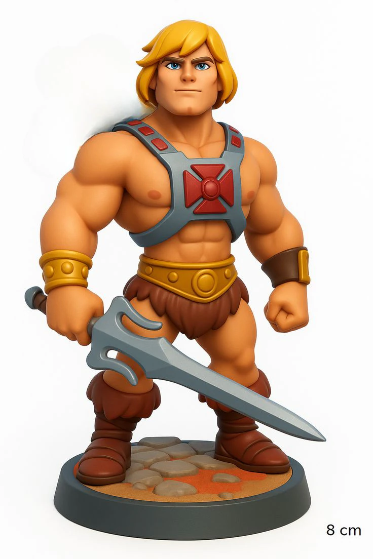 Boneca 3d estyle caricato heman masters of universe 3D Print Model .c4d .max .obj .3ds .fbx .stl .blend 