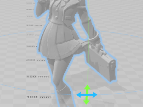 Boneca 3d estyle women school colegial lolli manga 3D Baskı Modeli