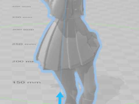 Boneca 3d estyle women school colegial lolli manga 3D Baskı Modeli