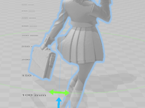Boneca 3d estyle women school colegial lolli manga 3D Baskı Modeli