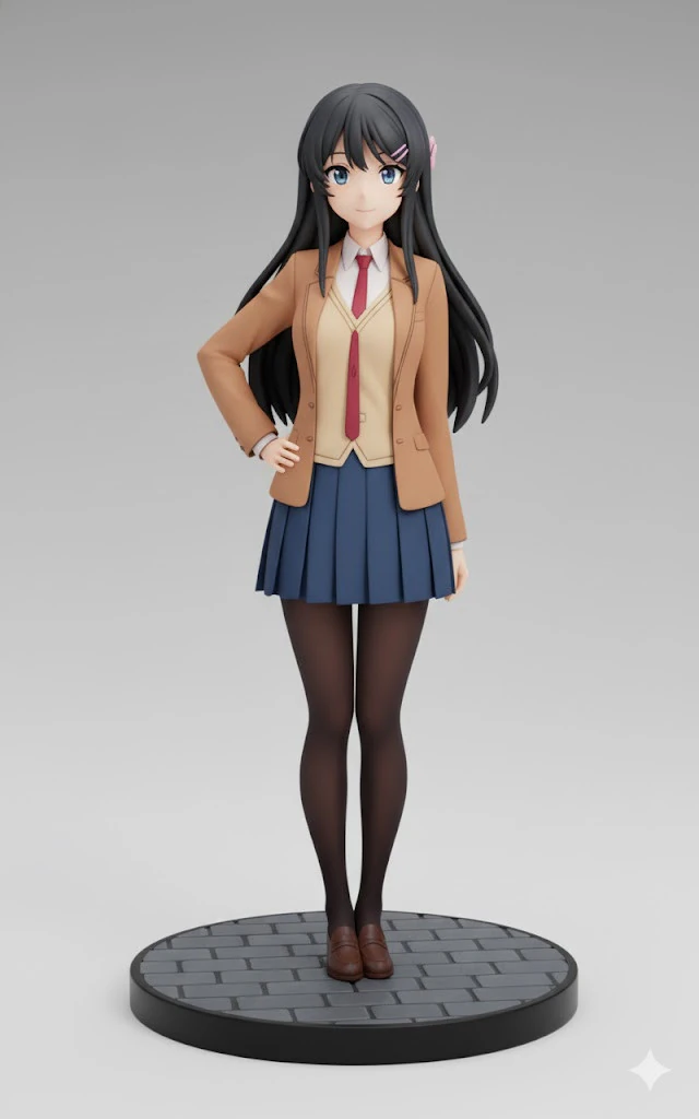 Boneca 3d estyle women school colegial lolli manga 3D Print Model .c4d .max .obj .3ds .fbx .stl .blend 
