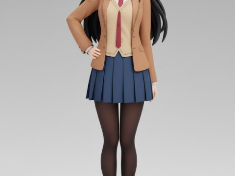 Boneca 3d estyle women school colegial lolli manga 3D Baskı Modeli
