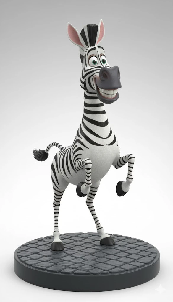 Boneca 3d estyle madasgascar caricato zebra martin 3D Print Model .c4d .max .obj .3ds .fbx .stl .blend 
