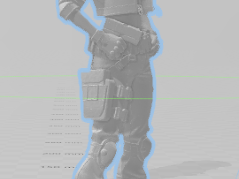 Boneca 3d style boneco assassin femmes soldat Modèles 3D en vedette