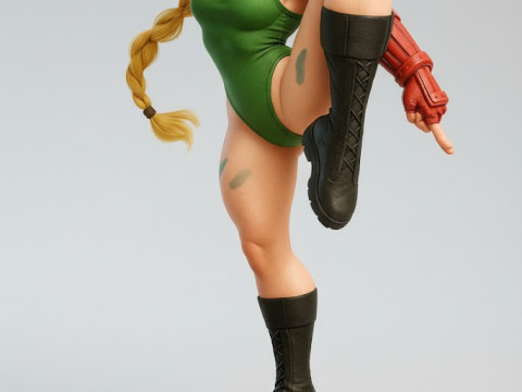 Boneca 3d style cammy street fighter caricata Model do druku 3D
