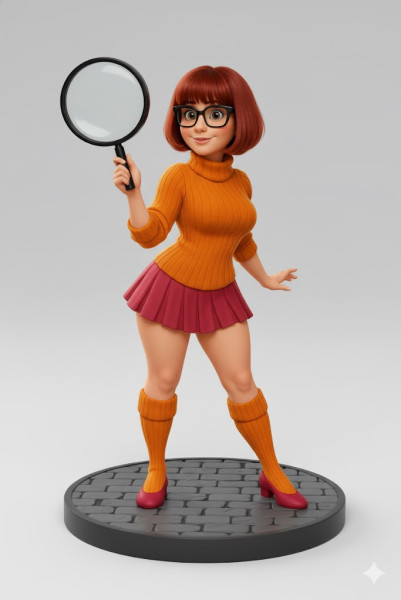 Boneca 3d style velma scooby dool caricata 3D Принт Модель .c4d .max .obj .3ds .fbx .stl .blend