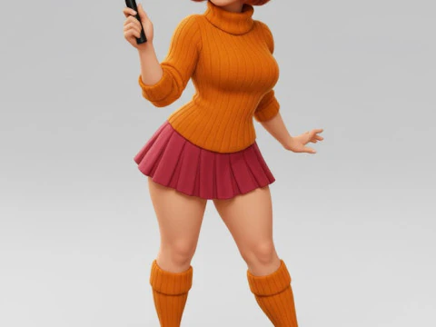 Boneca stile 3d velma scooby dool caricata Modello di stampa 3D