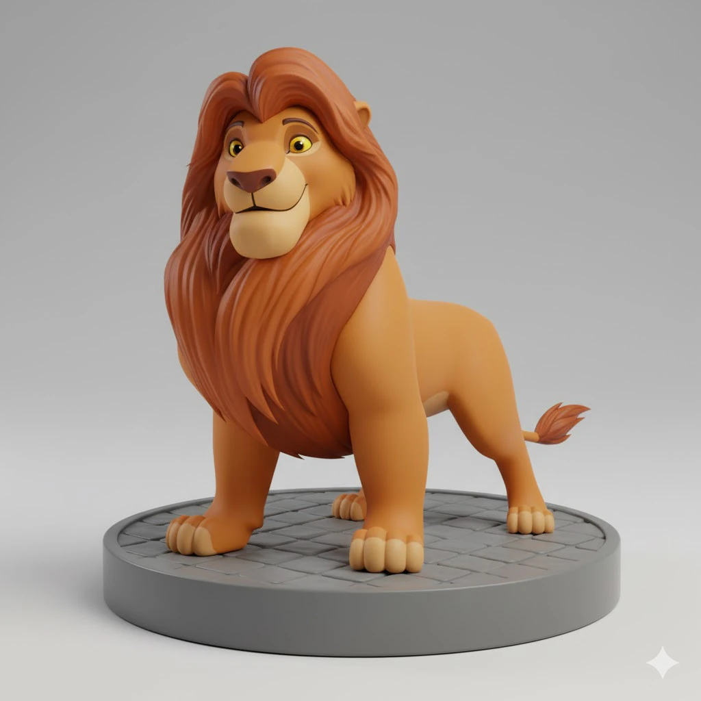 Boneca 3d style king mufasa king of lion rei leao caricata 3D Print Model .c4d .max .obj .3ds .fbx .stl .blend 