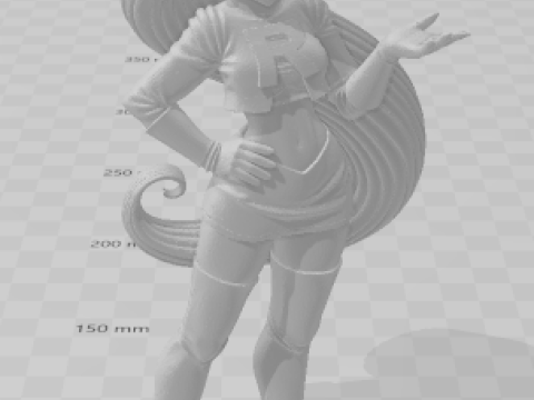 Boneca 3d style women manga eq rocket pokemon caricata 3D Print Model