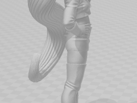 Boneca 3d style women manga eq rocket pokemon caricata 3D Print Model