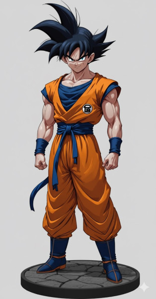 बोनका 3डी स्टाइल ड्रैगन बॉल मंगा बेटा गोकू 3D प्रिंट मॉडल .c4d .max .obj .3ds .fbx .stl .blend 