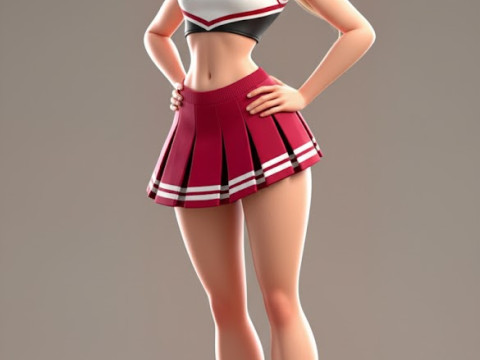 Boneca 3d style manga time leader torcida school 3D Принт Модель