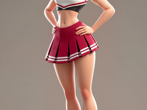 Boneca 3d style manga time leader torcida school 3D Print Model