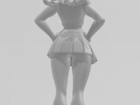 Boneca 3d tarzı manga zaman lideri torcida okulu 3D Baskı Modeli