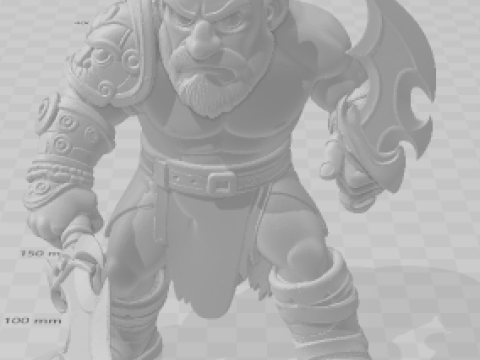 Boneca 3D стиль манга Кратос Бог войны 3D Принт Модель