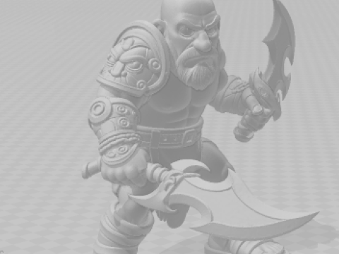 Boneca 3D стиль манга Кратос Бог войны 3D Принт Модель