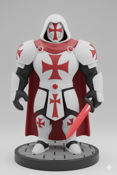Boneca 3d style manga cavaleiro templario soldier war templary caricato 3D Print Model .c4d .max .obj .3ds .fbx .stl .blend 