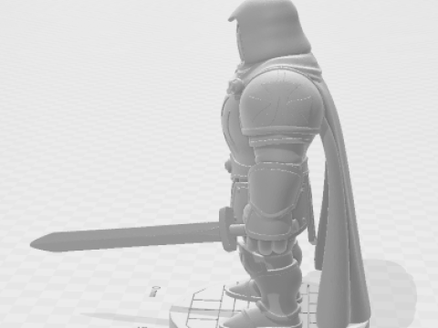 Boneca 3d style manga cavaleiro templario soldier war templary caricato 3D Print Model