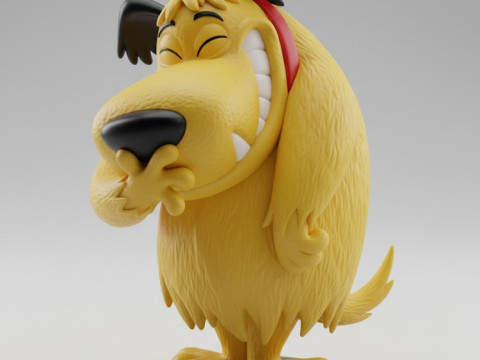 Boneca 3d style manga mutley corrida maluca crazy race dog caricato Model Cetak 3D